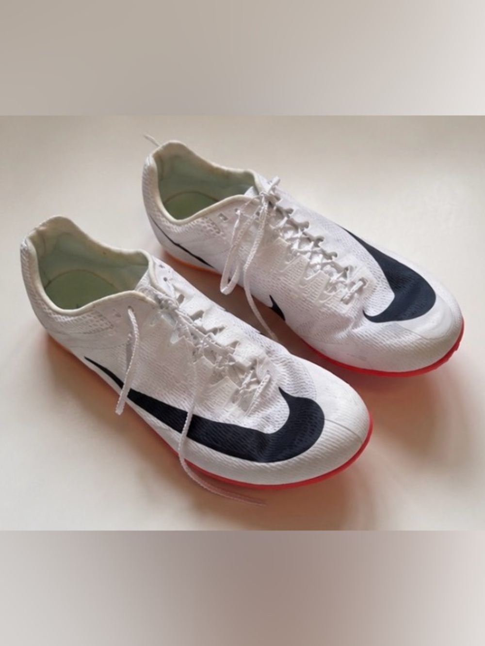 Nike Zoom Rival Track Spikes Women's Size 8 White/Black, Bag INCLUDED